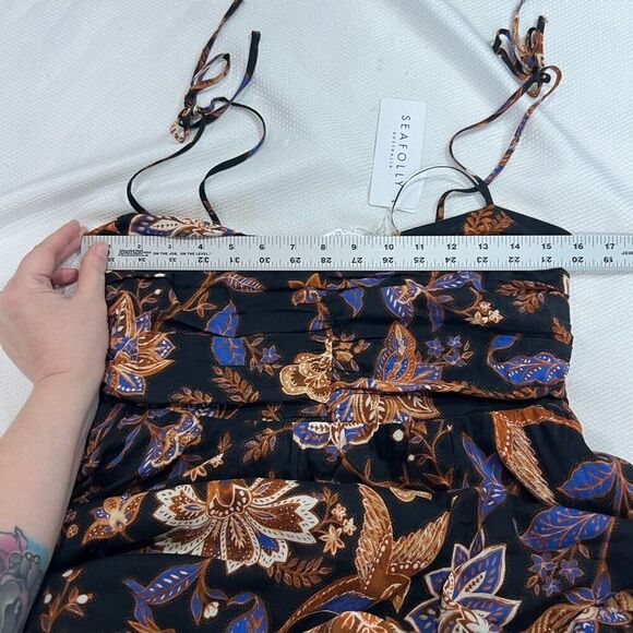 Seafolly Silk Road Paisley Cotton Blend Midi Cover-Up Sundress M‎ NWT - Picture 7 of 12